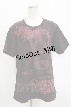 画像1: HN+DIE / プリントTシャツ  黒×赤系 H-25-12-24-1065-HN-TO-KB-ZT244