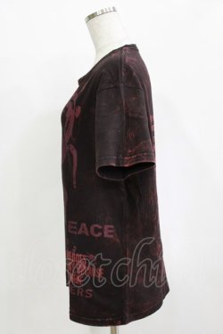 画像2: HN+DIE / プリントTシャツ  黒×赤系 H-25-12-24-1065-HN-TO-KB-ZH