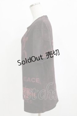 画像2: HN+DIE / プリントTシャツ  黒×赤系 H-25-12-24-1065-HN-TO-KB-ZT244