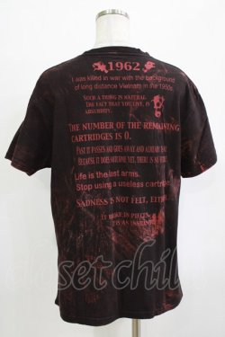 画像3: HN+DIE / プリントTシャツ  黒×赤系 H-25-12-24-1065-HN-TO-KB-ZH