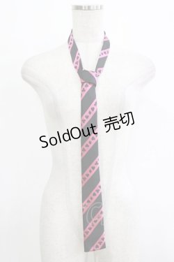 画像1: PEACE NOW / ジャガードネクタイ  トランプ/黒×ピンク H-25-12-24-1072-PU-ZA-KB-ZH