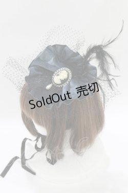 画像2: MARBLE / カメオ・パール粒ブローチ付きクラシカルボンネット  ネイビー H-25-12-24-1074-GO-AC-KB-ZH