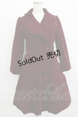 画像1: BPN / 別珍フリルジャケット＆スカート  ワイン H-25-12-24-1008-GO-JA-KB-ZH