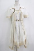 Ozz oneste / 薔薇刺繍レイヤード風ワンピース  アイボリー H-25-12-24-1010-OO-OP-KB-ZH