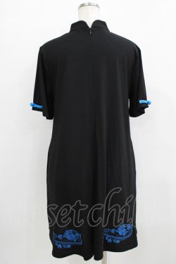 画像3: LISTEN FLAVOR / ドラゴンシュアンシーチャイナワンピ  ブラック×ブルー H-25-12-24-1013-PU-OP-KB-ZH