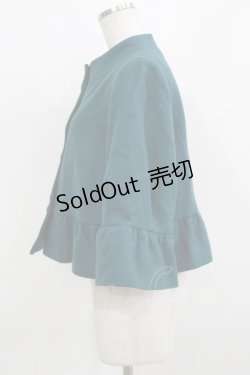 画像2: Jane Marple Dans Le Salon / ブラッシュドメルトンのケープジャケット  ピーコックブルー H-25-12-24-1017-JM-JA-KB-ZH