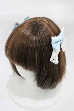 画像1: BABY,THE STARS SHINE BRIGHT / ローズレースのリボンコーム  サックス H-25-12-24-003-BA-AC-NS-ZH