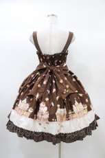 画像2: Angelic Pretty / お菓子の国シャーリングジャンパースカート Free ブラウン H-25-12-24-022-AP-OP-NS-ZH (2)