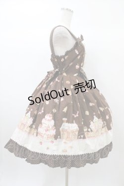 画像3: Angelic Pretty / お菓子の国シャーリングジャンパースカート Free ブラウン H-25-12-24-022-AP-OP-NS-ZH