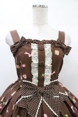 画像4: Angelic Pretty / お菓子の国シャーリングジャンパースカート Free ブラウン H-25-12-24-022-AP-OP-NS-ZH (4)
