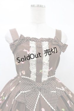 画像4: Angelic Pretty / お菓子の国シャーリングジャンパースカート Free ブラウン H-25-12-24-022-AP-OP-NS-ZH