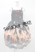 Pretty Rock Baby（海外ロリータブランド） / snow & deer printジャンパースカート 2 ブラック H-25-12-25-040-LO-OP-NS-ZH