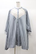axes femme / ヨークレースイレヘムチュニ M ブルー H-25-12-25-046-AX-OP-NS-ZH