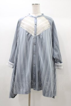 画像1: axes femme / ヨークレースイレヘムチュニ M ブルー H-25-12-25-046-AX-OP-NS-ZH