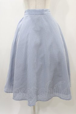 画像1: Fi.n.t / サッカーギンガムフレアースカート Free BLUE×WH H-25-12-25-049-CA-SK-NS-ZH