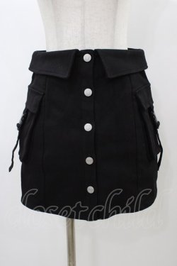 画像1: EATME / フラップポケットカーゴスカート S ブラック H-25-12-25-052-LO-SK-NS-ZH