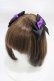 画像1: LOTUS ribbon / リボンクリップ  ブラック/パープル H-25-12-25-007-EL-AC-NS-ZH (1)