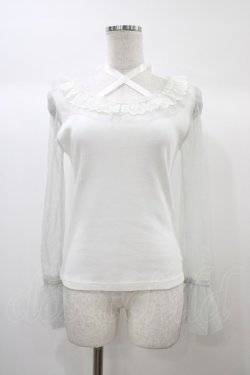 画像1: ALICE and the PIRATES / お袖チュールカットソー Free オフ H-25-12-25-055-PA-TO-NS-ZH