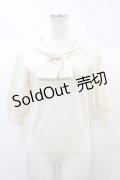 F&A / ボウタイ5分袖ニットプルオーバー Free IVORY H-25-12-25-056-LO-TO-NS-ZH