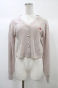 axes femme POETIQUE / チェリー刺繍ニットカーディガン M ピンク H-25-12-25-057-AX-TO-NS-ZH