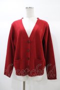 Fi.n.t / Vネックミドル丈カーディガン Free レッド H-25-12-25-058-CA-TO-NS-ZH