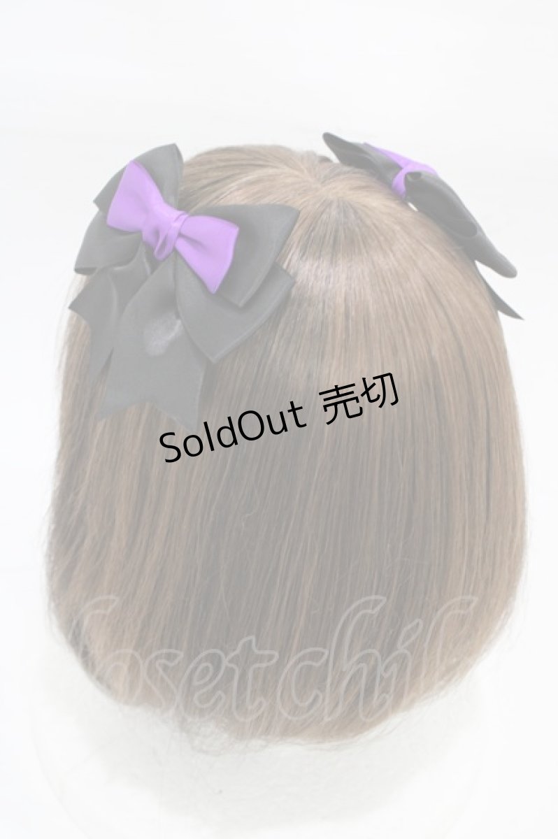 画像2: LOTUS ribbon / リボンクリップ  ブラック/パープル H-25-12-25-007-EL-AC-NS-ZH (2)