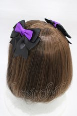 画像2: LOTUS ribbon / リボンクリップ  ブラック/パープル H-25-12-25-007-EL-AC-NS-ZH (2)