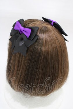 画像2: LOTUS ribbon / リボンクリップ  ブラック/パープル H-25-12-25-007-EL-AC-NS-ZH
