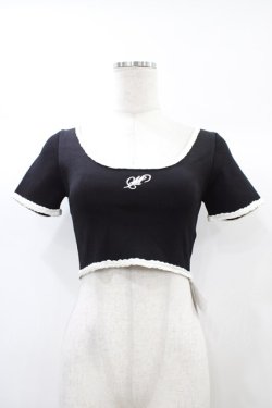 画像1: Melt the lady / クロップドトップス Free ブラック H-25-12-25-060-PU-TO-NS-ZH