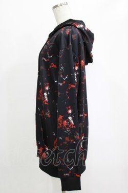 画像2: NieR Clothing / 総柄ZIPパーカー  黒×赤 H-25-12-25-1025-PU-TO-KB-ZH