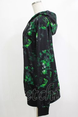 画像2: NieR Clothing / 総柄ZIPパーカー  黒 H-25-12-25-1026-PU-TO-KB-ZH