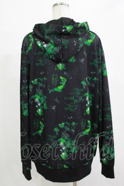 画像3: NieR Clothing / 総柄ZIPパーカー  黒 H-25-12-25-1026-PU-TO-KB-ZH