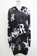 NieR Clothing / 総柄ZIPパーカー  黒 H-25-12-25-1027-PU-TO-KB-ZH