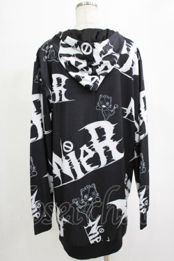 画像3: NieR Clothing / 総柄ZIPパーカー  黒 H-25-12-25-1027-PU-TO-KB-ZH