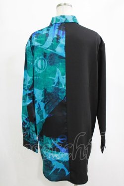 画像3: NieR Clothing / 切替長袖シャツ  黒 H-25-12-25-1028-PU-BL-KB-ZH