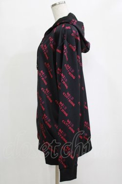 画像2: NieR Clothing / 総柄ZIPパーカー  黒×ピンク H-25-12-25-1035-PU-TO-KB-ZH