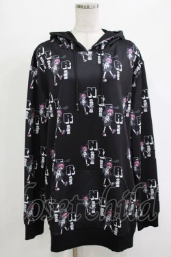 画像1: NieR Clothing / プリントプルパーカー  黒 H-25-12-25-1037-PU-TO-KB-ZH