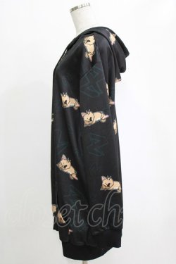 画像2: NieR Clothing / 総柄ZIPパーカー  黒 H-25-12-25-1038-PU-TO-KB-ZH