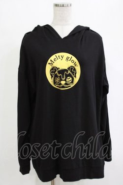 画像1: meltyglow / プリントプルパーカー  黒 H-25-12-25-1040-PU-TO-KB-ZH