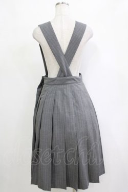 画像3: Jane Marple / ストライプジャンパースカート  グレー H-25-12-25-1043-JM-OP-KB-ZH