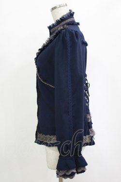 画像2: Ozz Croce / レースタックブラウス  ネイビー H-25-12-25-1045-OO-BL-KB-ZH