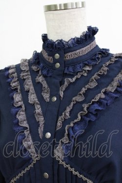 画像4: Ozz Croce / レースタックブラウス  ネイビー H-25-12-25-1045-OO-BL-KB-ZH