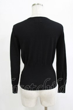 画像3: MIHO MATSUDA / ロゴ刺繍カーディガン  ブラック H-25-12-25-1046-GO-TO-KB-ZH