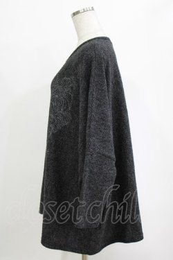 画像2: Ozz Croce / プリントドルマンニット  グレー H-25-12-25-1047-OO-TO-KB-ZH