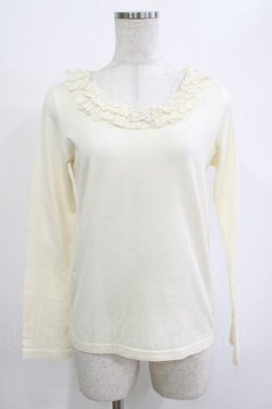 画像1: Emily Temple cute / リボンフリルカットソー  オフ H-25-12-25-1049-ET-TO-KB-ZH