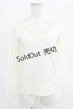 画像1: Emily Temple cute / リボンフリルカットソー  オフ H-25-12-25-1049-ET-TO-KB-ZH