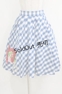 画像1: Shirley Temple / ギンガムストロベリースカート  ブルー H-25-12-25-1006-ET-SK-KB-ZT1228H
