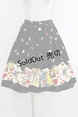 画像1: Emily Temple cute / トランププリントスカート  ブラック H-25-12-25-1007-ET-SK-KB-ZH