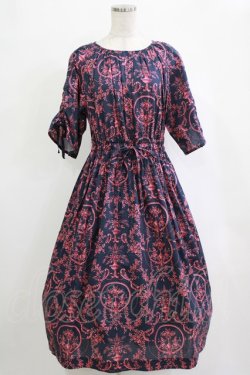 画像1: Jane Marple Dans Le Salon / Marie Antoinette drawstring sleeve dress Free ネイビー H-25-12-25-1008-JM-OP-KB-ZH