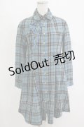 Emily Temple cute / タータンチェックシャツワンピース  ブルー H-25-12-25-1010-ET-OP-KB-ZH